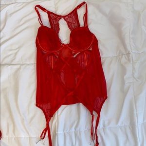 Sexy red lingerie w/ thong